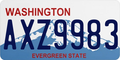 WA license plate AXZ9983