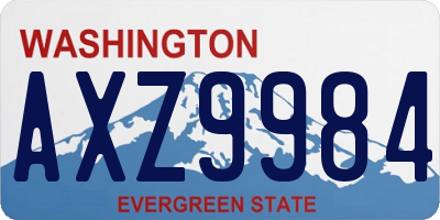 WA license plate AXZ9984