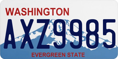 WA license plate AXZ9985