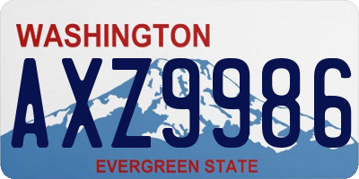 WA license plate AXZ9986