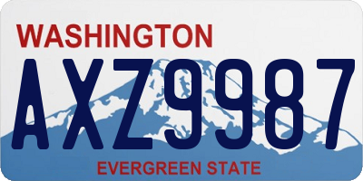 WA license plate AXZ9987