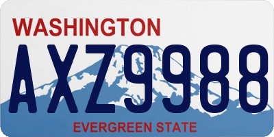 WA license plate AXZ9988