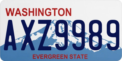 WA license plate AXZ9989