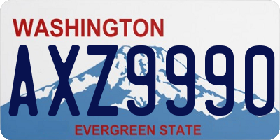 WA license plate AXZ9990