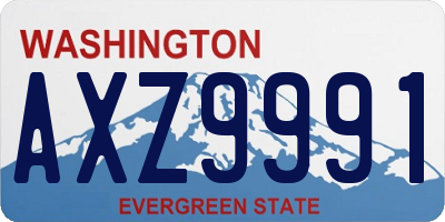 WA license plate AXZ9991