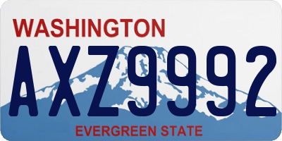 WA license plate AXZ9992