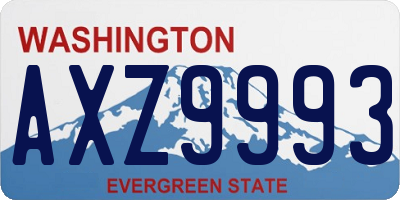 WA license plate AXZ9993