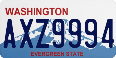 WA license plate AXZ9994