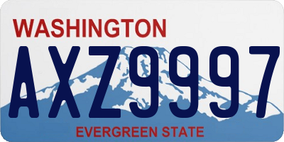 WA license plate AXZ9997