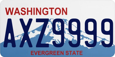 WA license plate AXZ9999