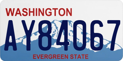 WA license plate AY84067