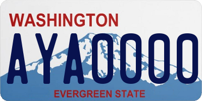 WA license plate AYA0000