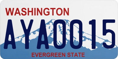 WA license plate AYA0015