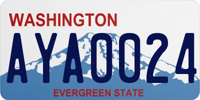 WA license plate AYA0024