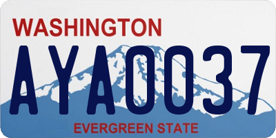 WA license plate AYA0037