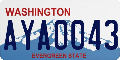 WA license plate AYA0043