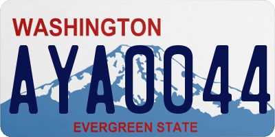 WA license plate AYA0044