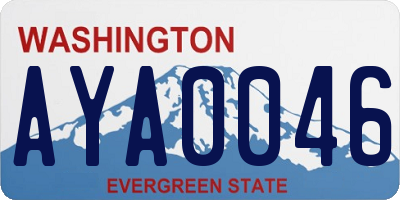 WA license plate AYA0046
