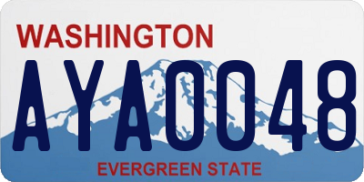 WA license plate AYA0048