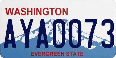 WA license plate AYA0073