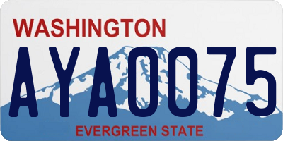WA license plate AYA0075