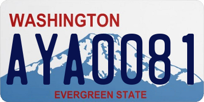 WA license plate AYA0081
