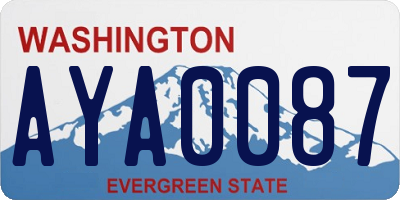 WA license plate AYA0087