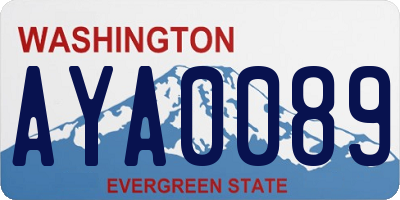 WA license plate AYA0089
