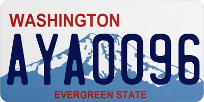 WA license plate AYA0096