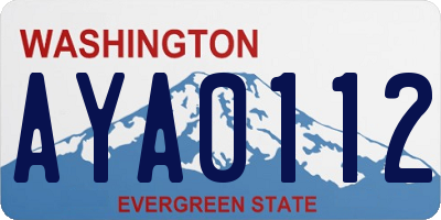 WA license plate AYA0112