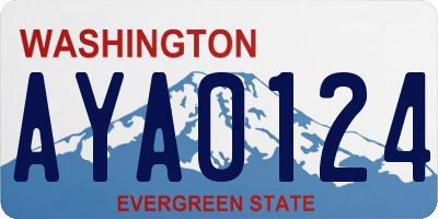 WA license plate AYA0124