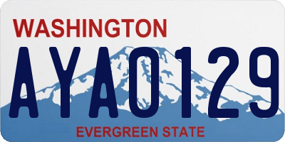WA license plate AYA0129