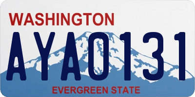 WA license plate AYA0131