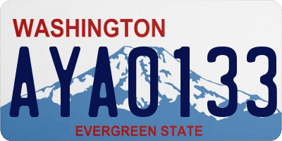 WA license plate AYA0133