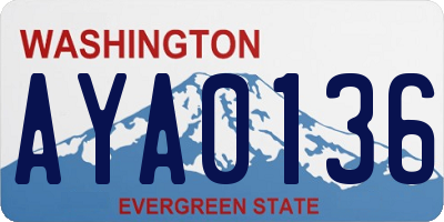 WA license plate AYA0136