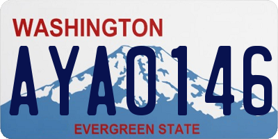 WA license plate AYA0146