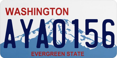 WA license plate AYA0156