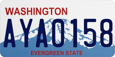 WA license plate AYA0158