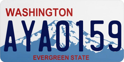 WA license plate AYA0159