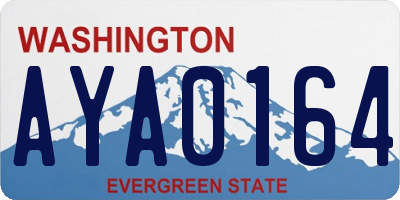 WA license plate AYA0164