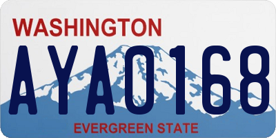WA license plate AYA0168
