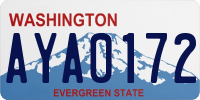 WA license plate AYA0172