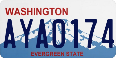 WA license plate AYA0174