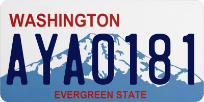 WA license plate AYA0181