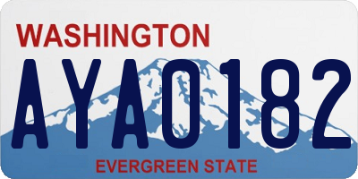 WA license plate AYA0182