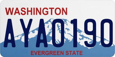 WA license plate AYA0190