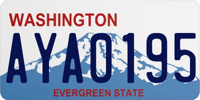 WA license plate AYA0195
