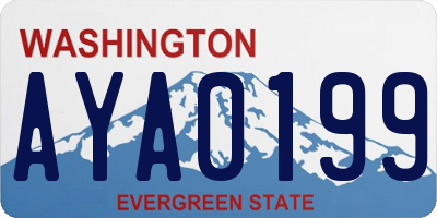 WA license plate AYA0199