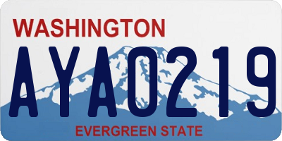 WA license plate AYA0219