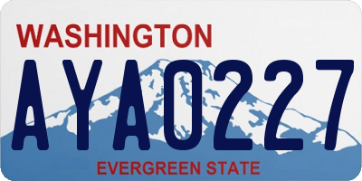 WA license plate AYA0227